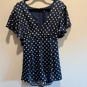 Endless Rose Navy Polka Dot romper with shorts